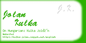 jolan kulka business card